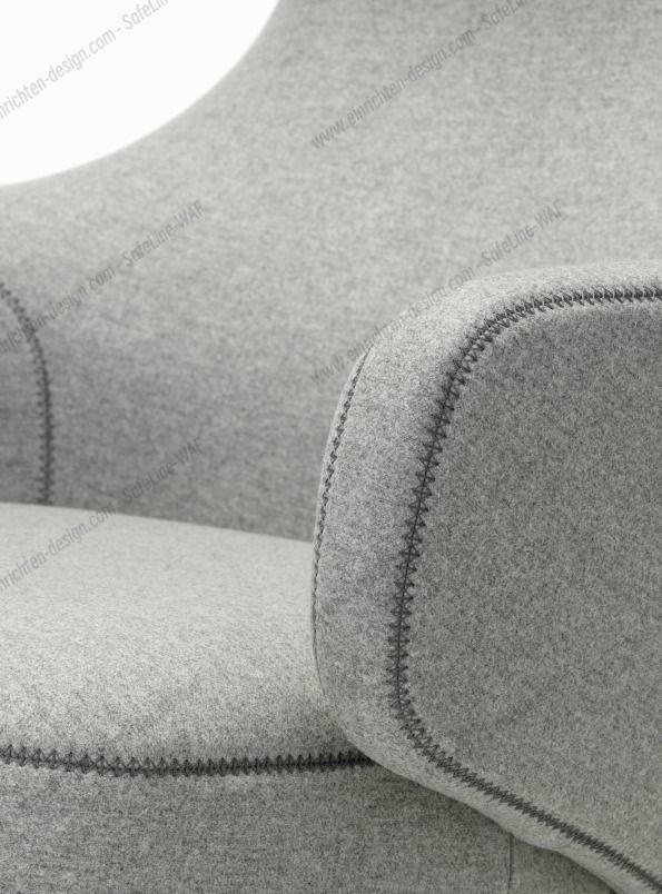 Grand Repos Armchair + Ottoman Vitra Polished Cosy Pebble