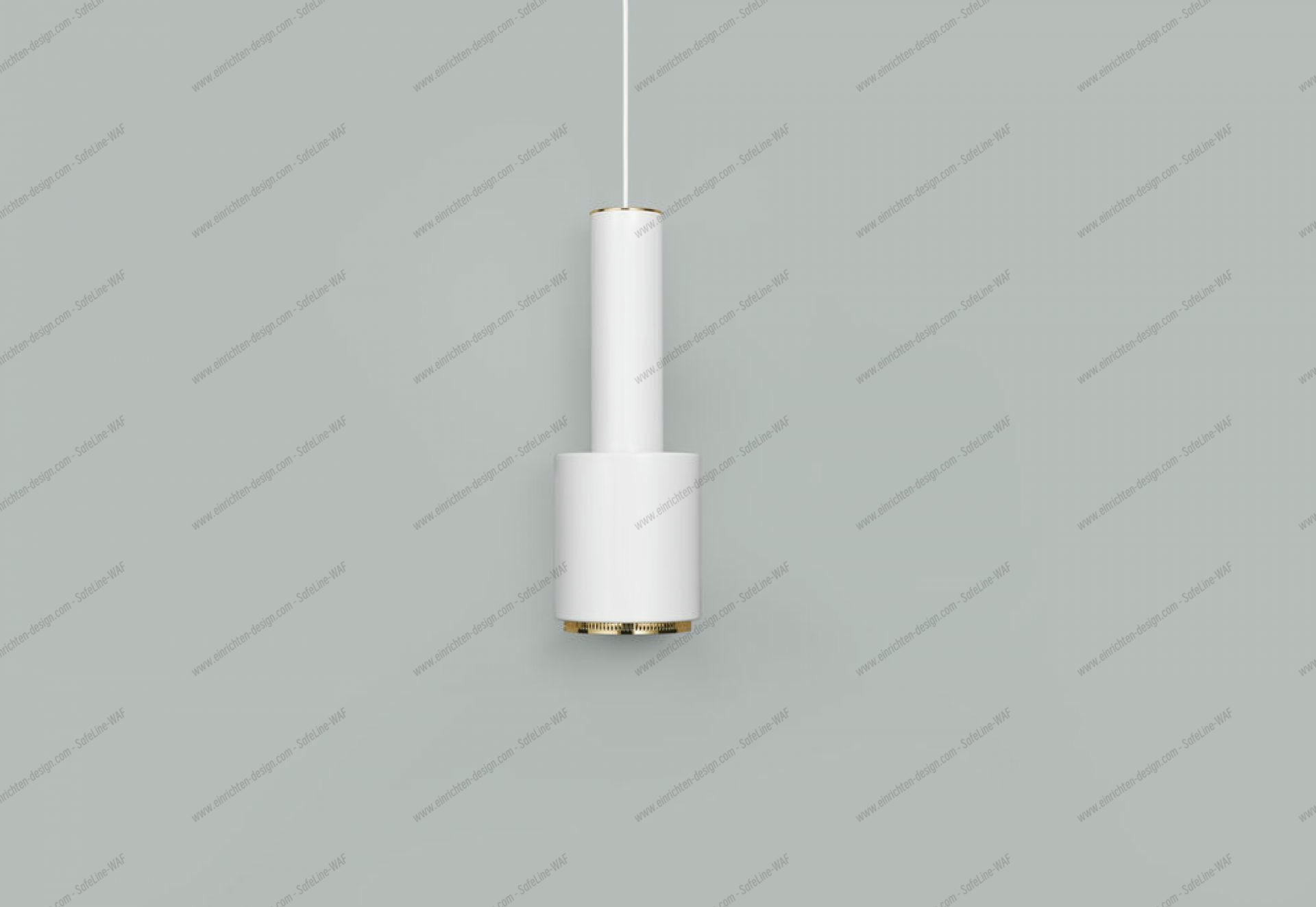 A110 Hand Grenade Pendant white / brass Artek