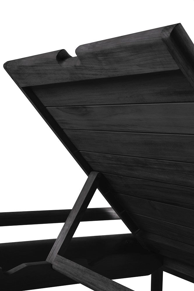Jack Outdoor Adjustable Lounger Teak black Ethnicraft