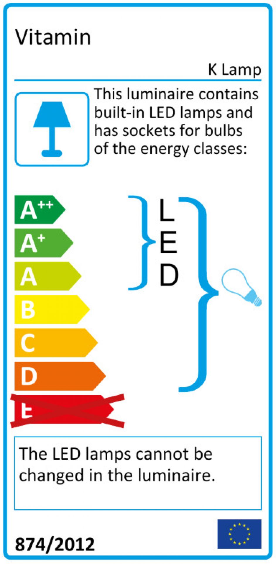 K Lamp table lamp Vitamin