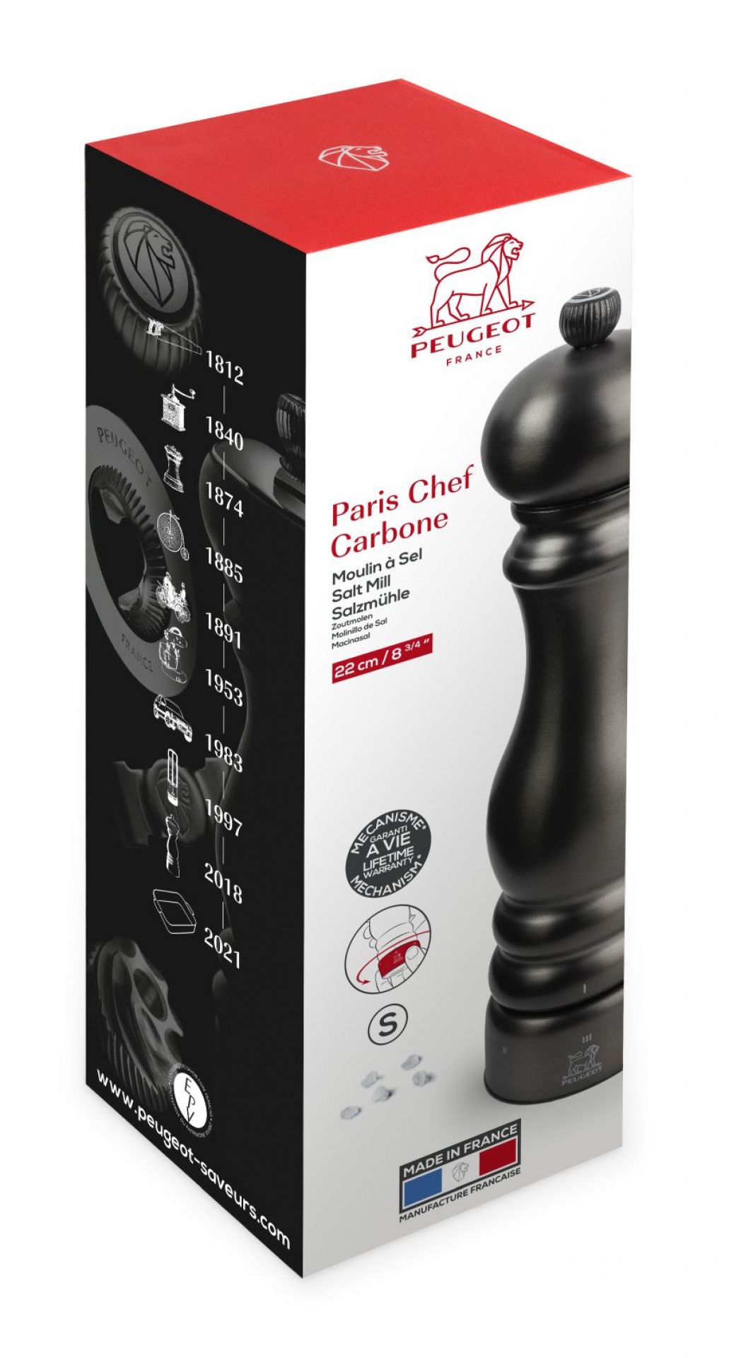 Paris Chef Carbon Salt mill 22 cm Peugeot SINGLE PIECES