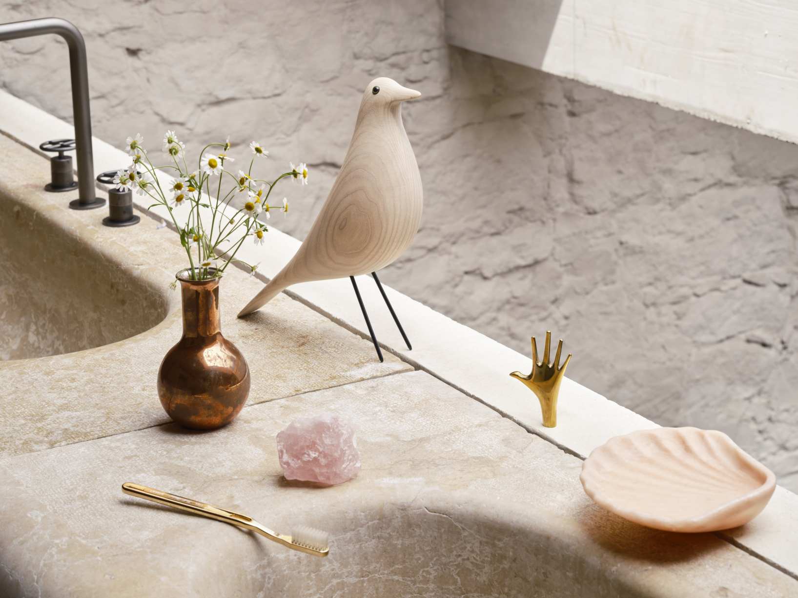 Eames House Bird sculpture white oiled ash Vitra