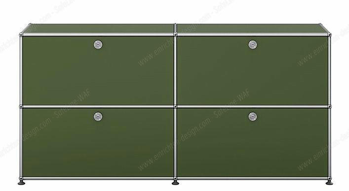 USM Haller sideboard with 4 folding doors – QUICK SHIP Olive green