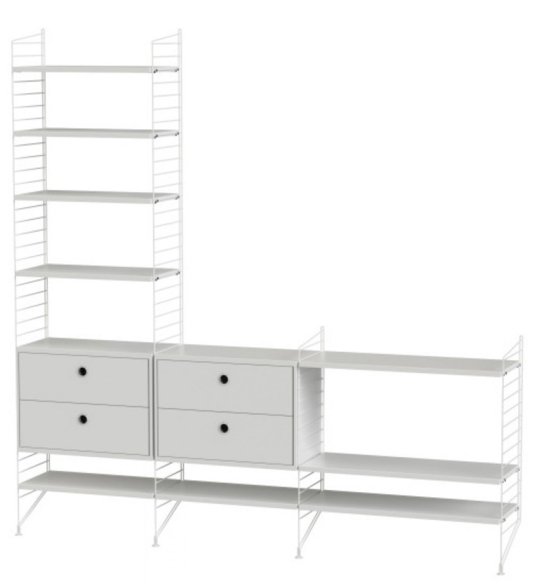 String Living Room Floor Shelving System J String Furniture White White String Living Room J Weiss