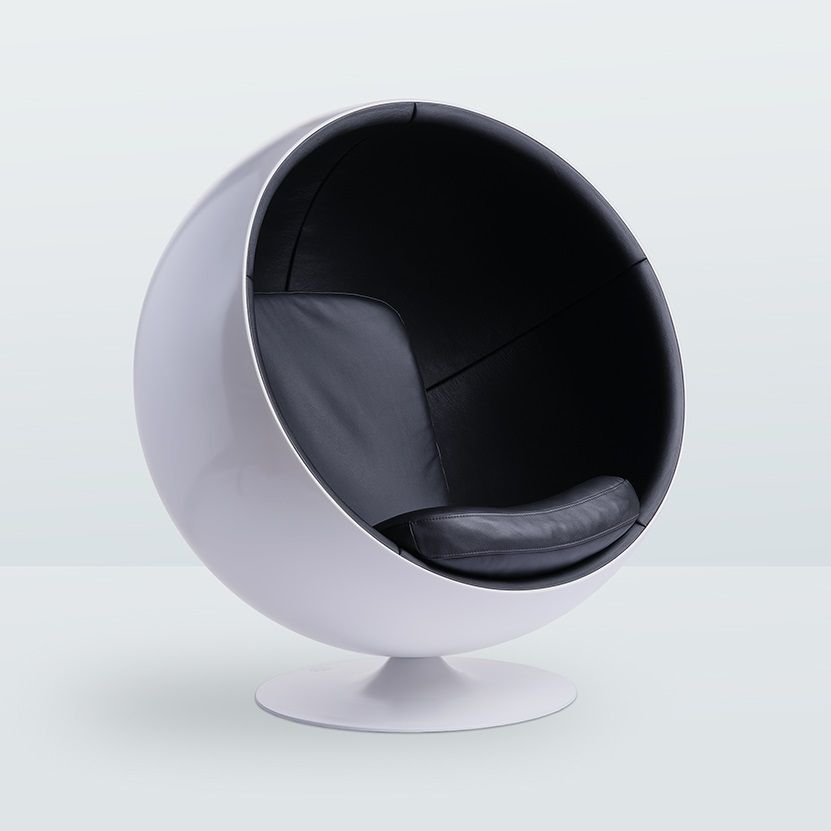 The Leather Ball Chair Armchair Black Eero Aarnio Originals