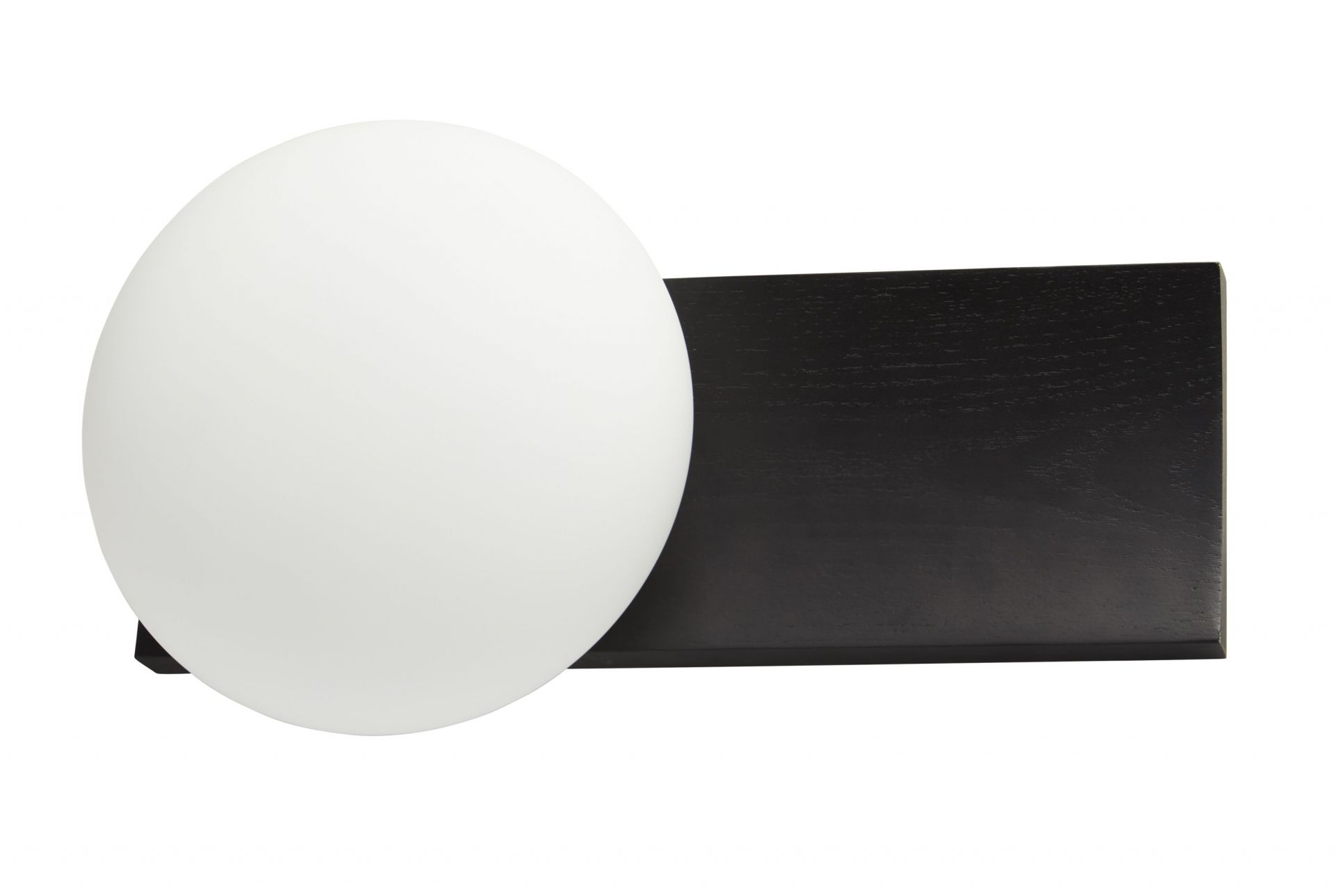 Dew Table and Wall Lamp Ash Black Lacquered Woud