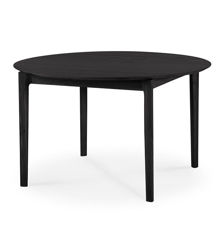 Bok Extendable Table round Oak black Ethnicraft