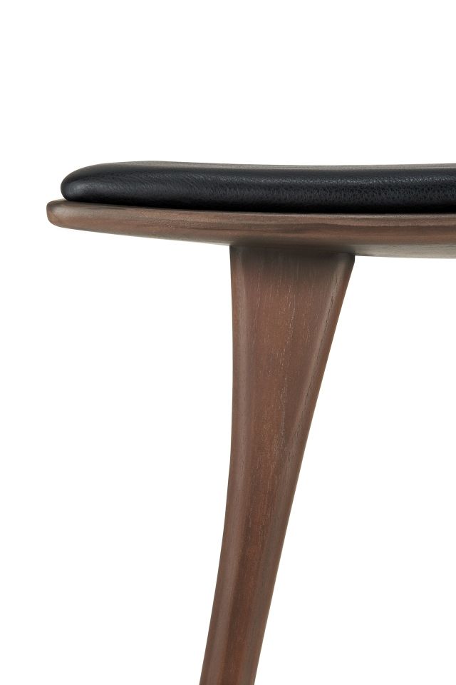 Osso Counter Stool Bar stool with seat cushion leather black Ethnicraft 