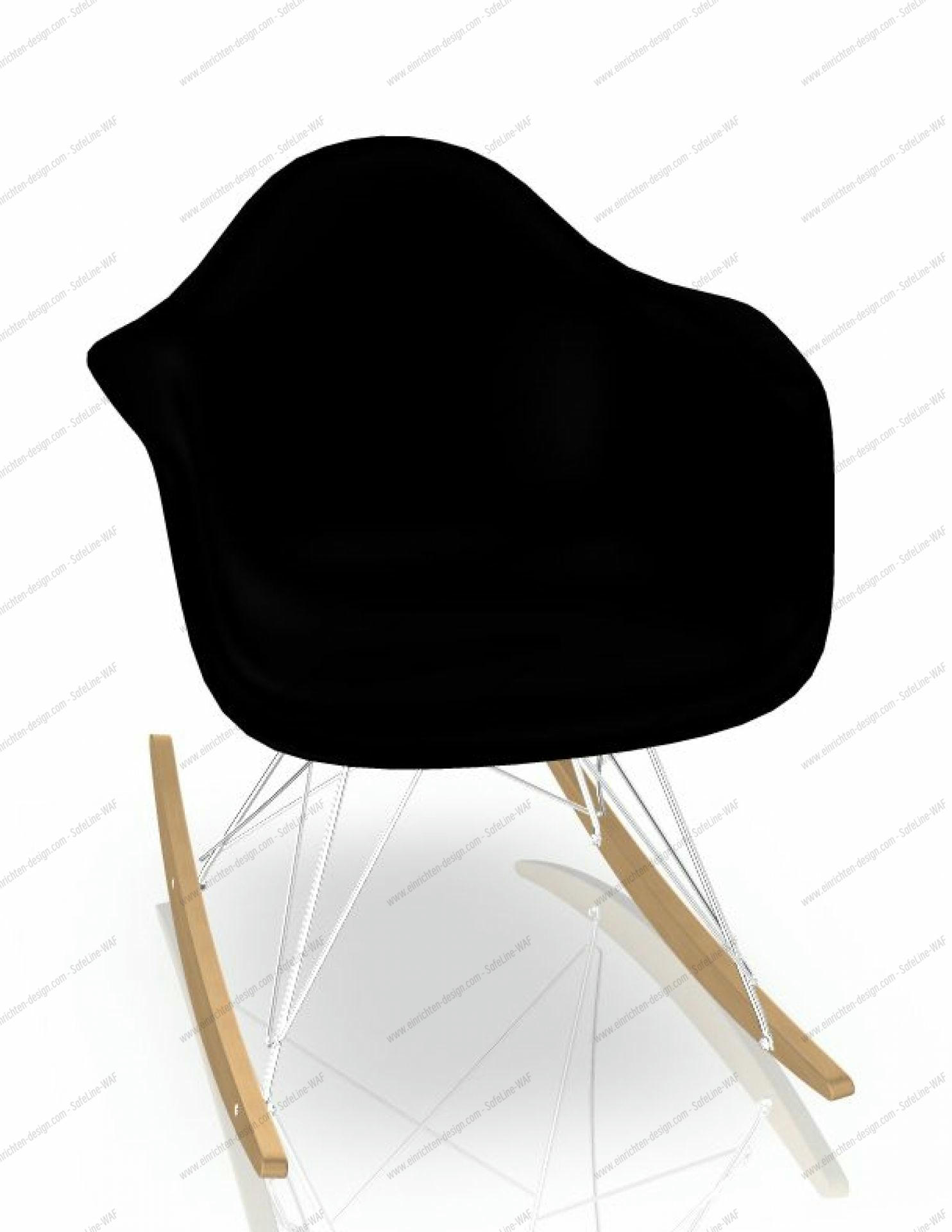 Eames Plastic Arm Chair RAR Rocking Chair Vitra Maple yallowish - Chrom - Black