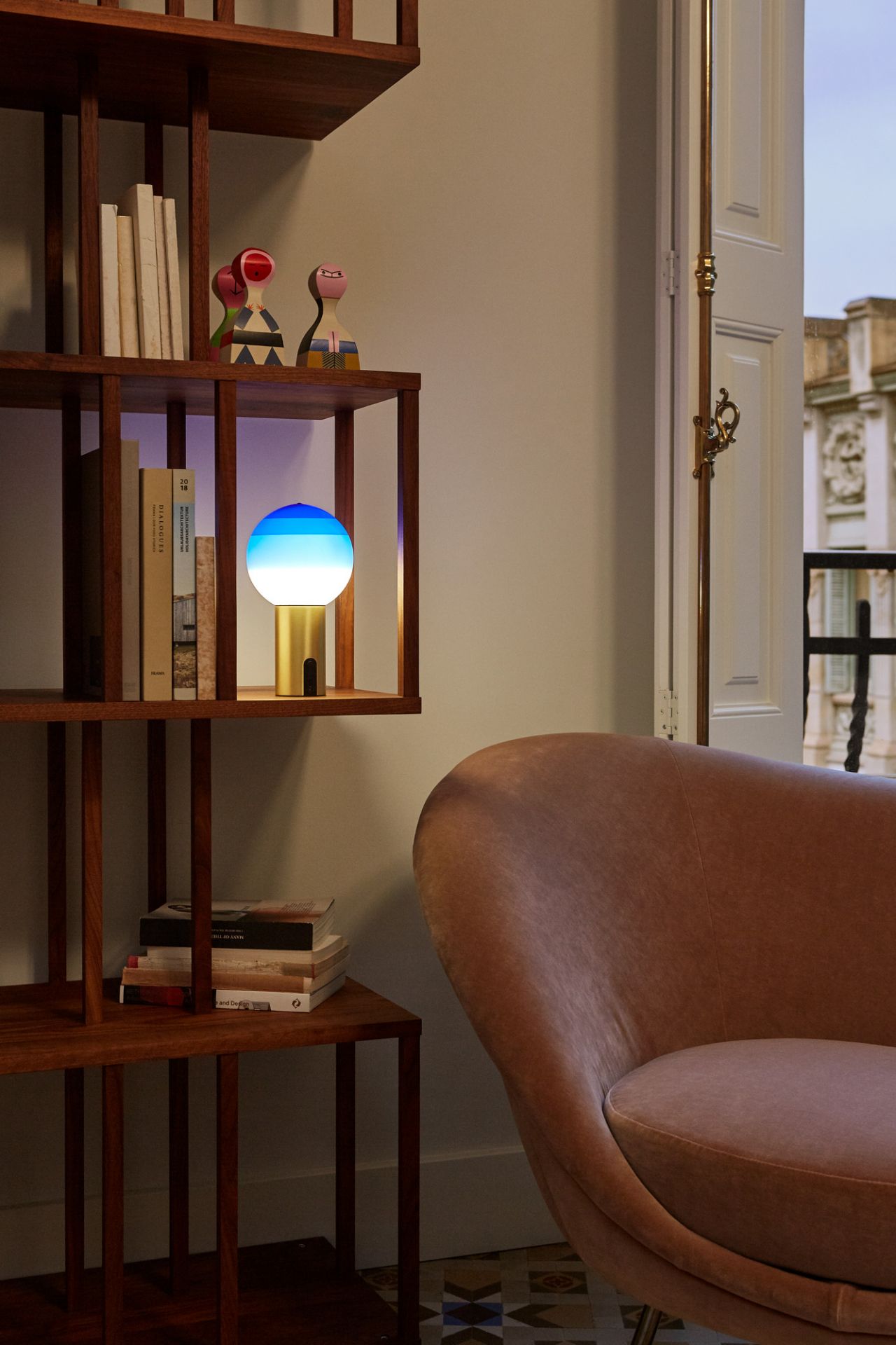 Dipping Light Portable Battery light Marset amber - brass