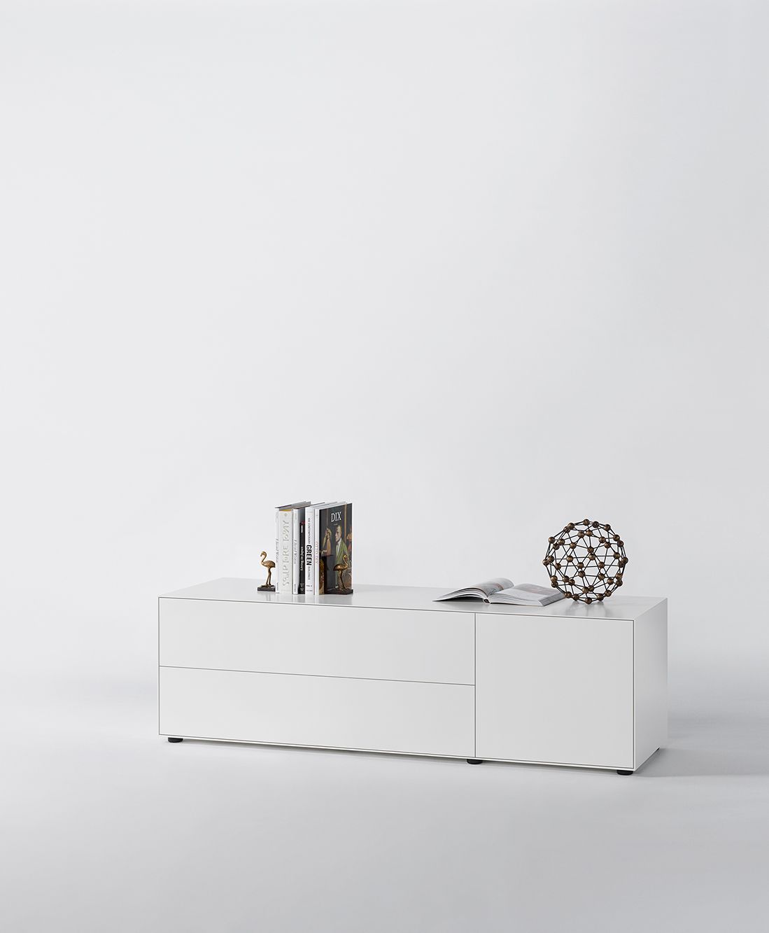 Nex Pur Box Lowboard / Sideboard with Drawer and Door Horizontal Piure QUICK SHIP