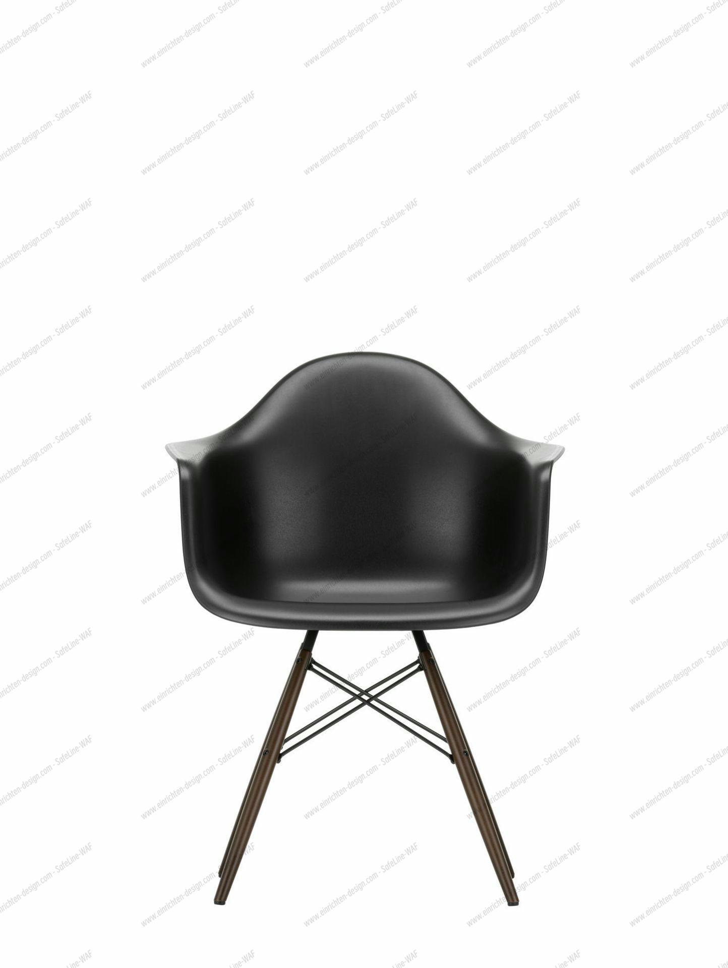 Eames Plastic Arm Chair DAW Chair Vitra Maple yellowish - Rust orange