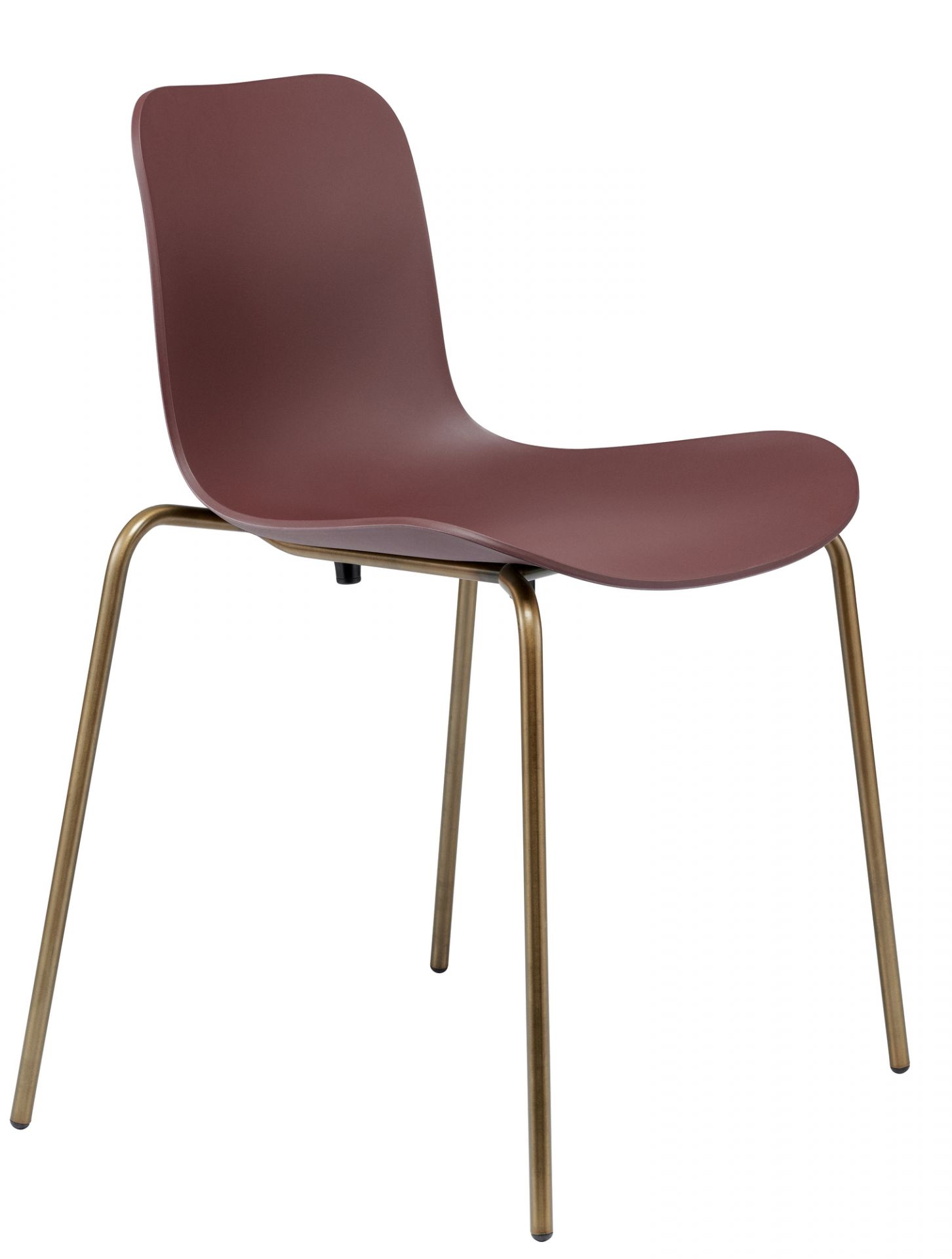 Langue Stack Chair Norr11 Brass Burgundy