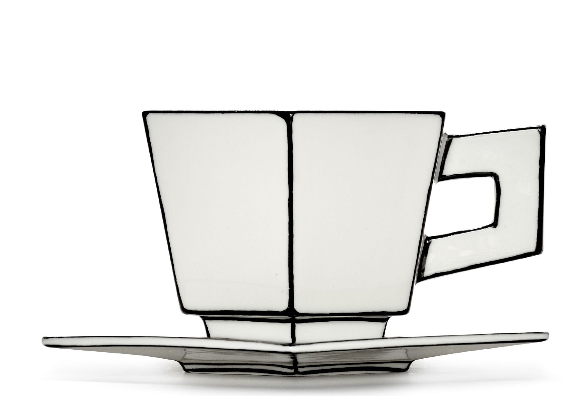 Capuucino cup white/black Carte Blanche Serax  