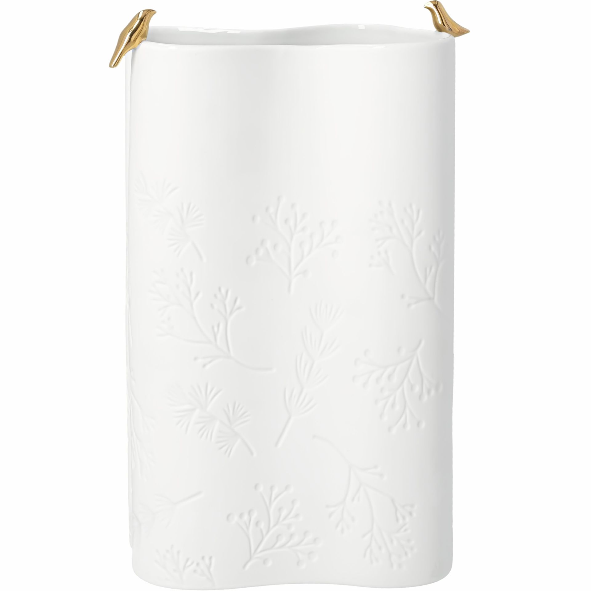 Winter Magic Vase Gold Bird Wheels