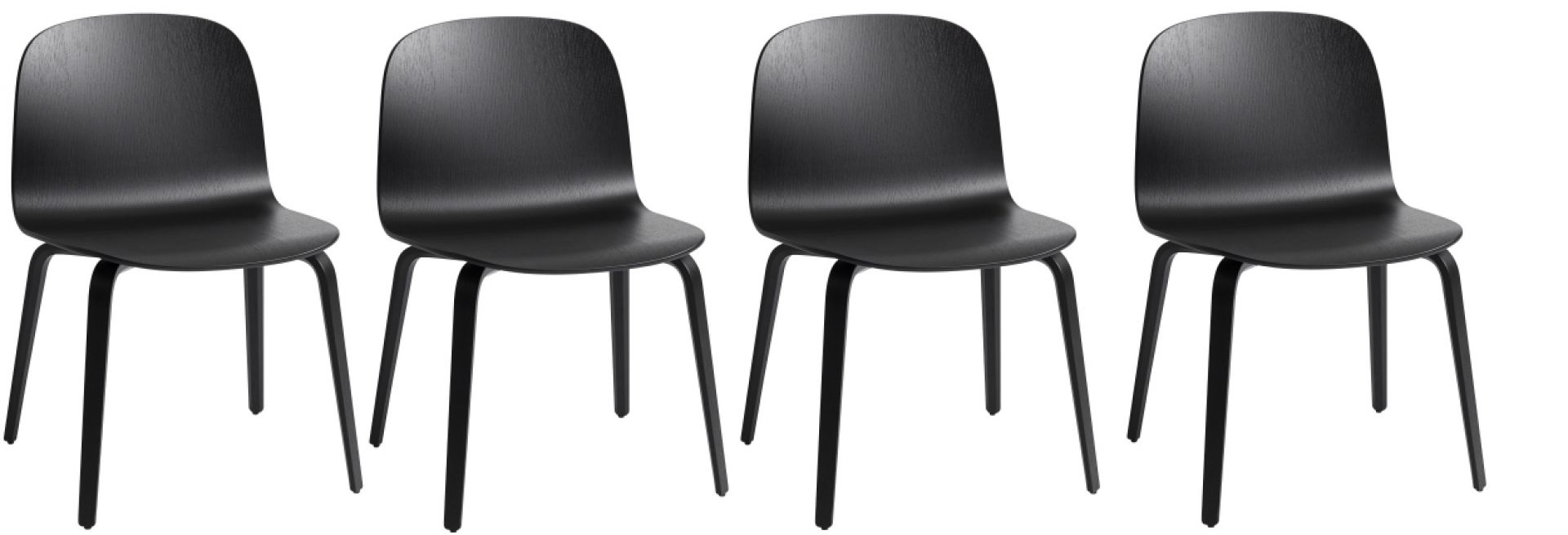 Action Visu Chair Wood Base Chair Set of 4 BLACK Muuto SINGLE PIECES