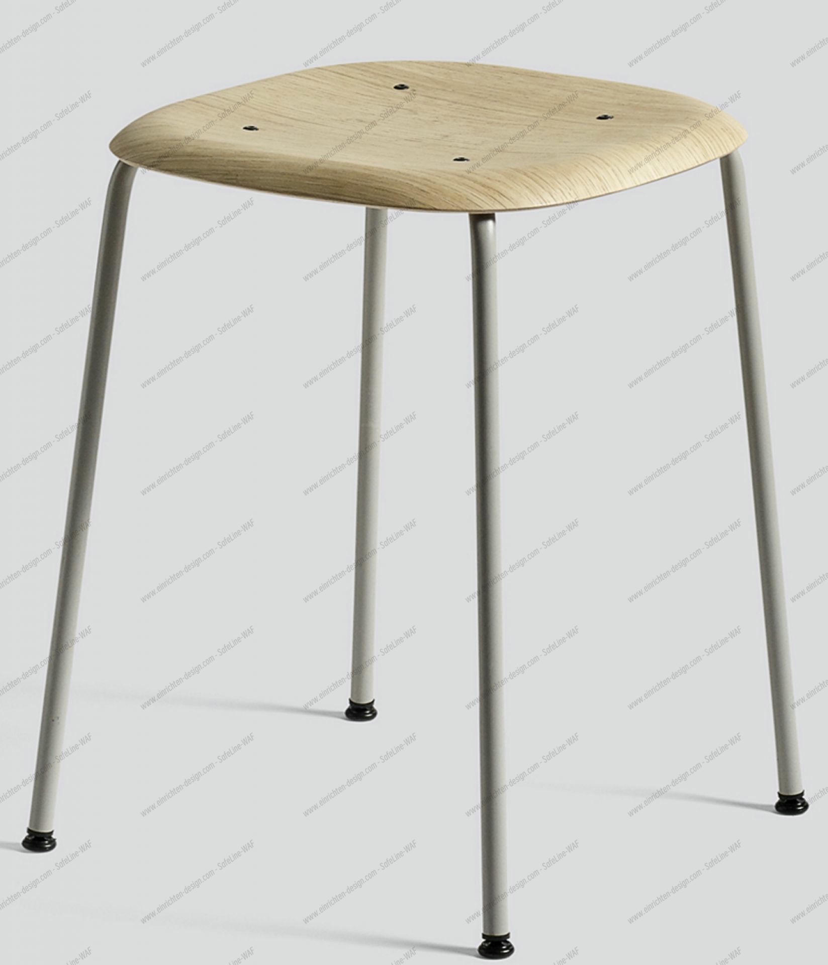 Soft Edge 70 Stool Hocker Hay-soft grau / Eiche matt lackiert