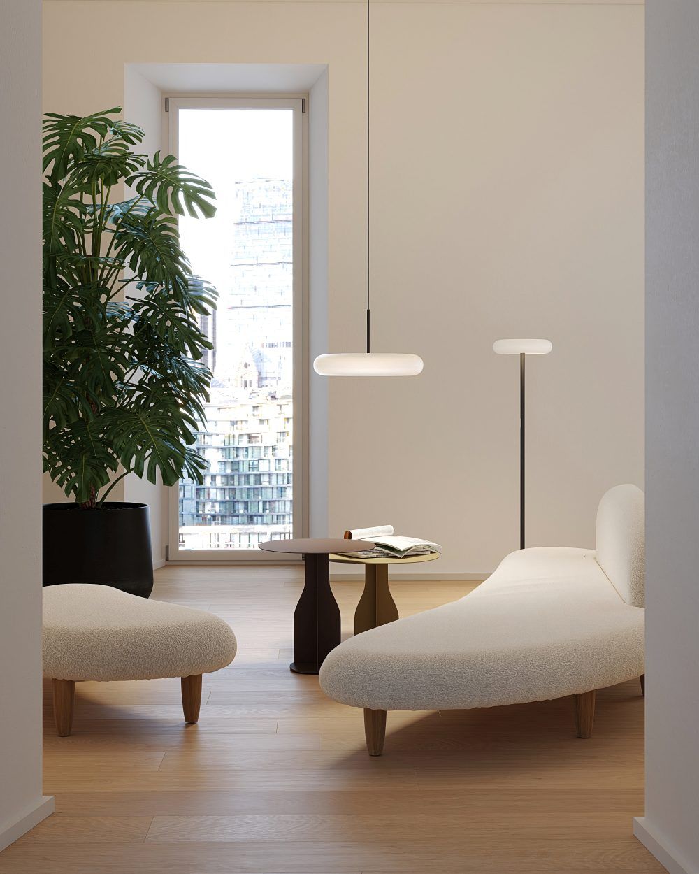 Oto floor lamp circular base Belux Oto floor lamp circular base Belux