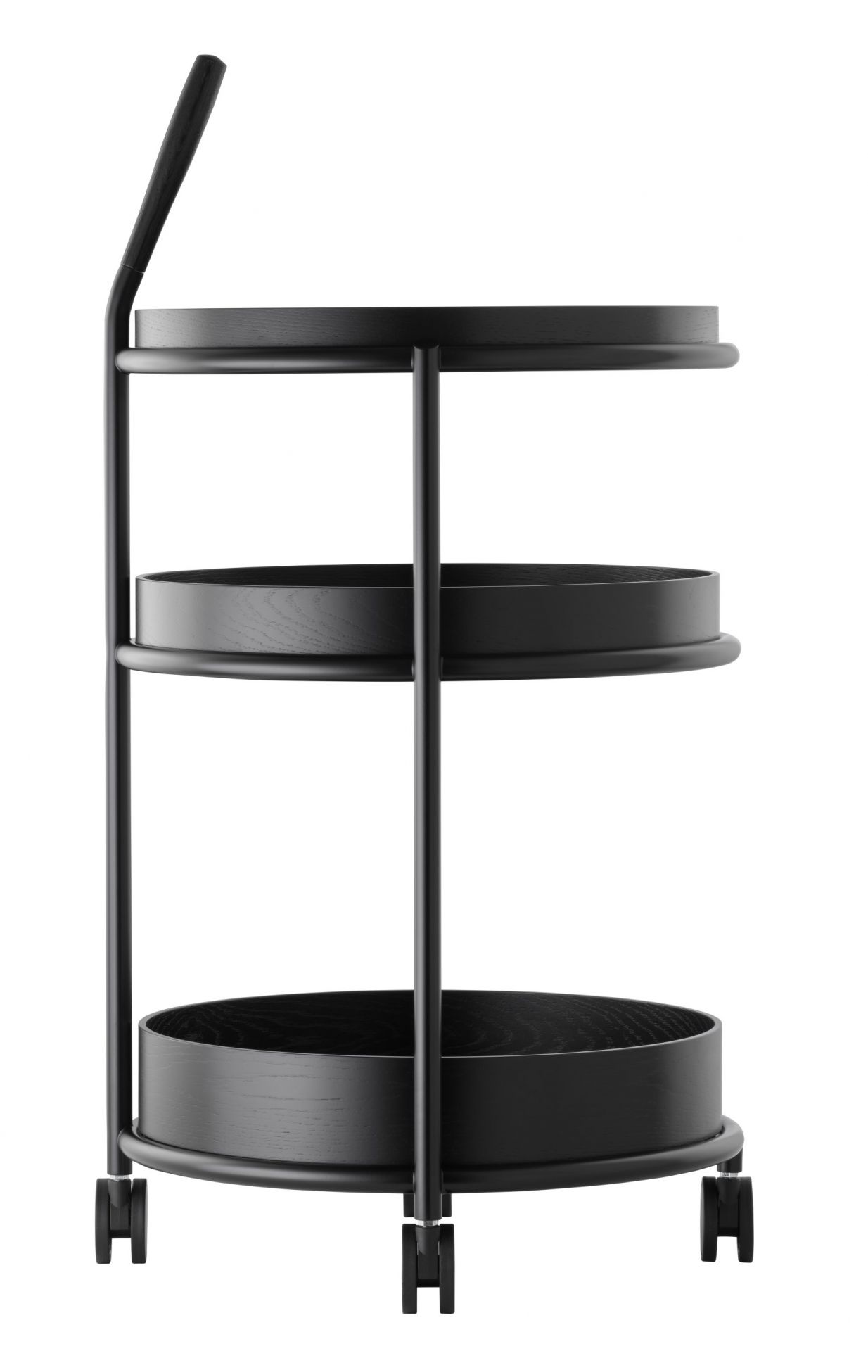 K6 Trolley Serving trolley Tecta oak black lacquered - steel tube black lacquered