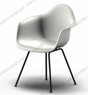 Eames Plastic Arm Chair DAX Chair Vitra Black - White