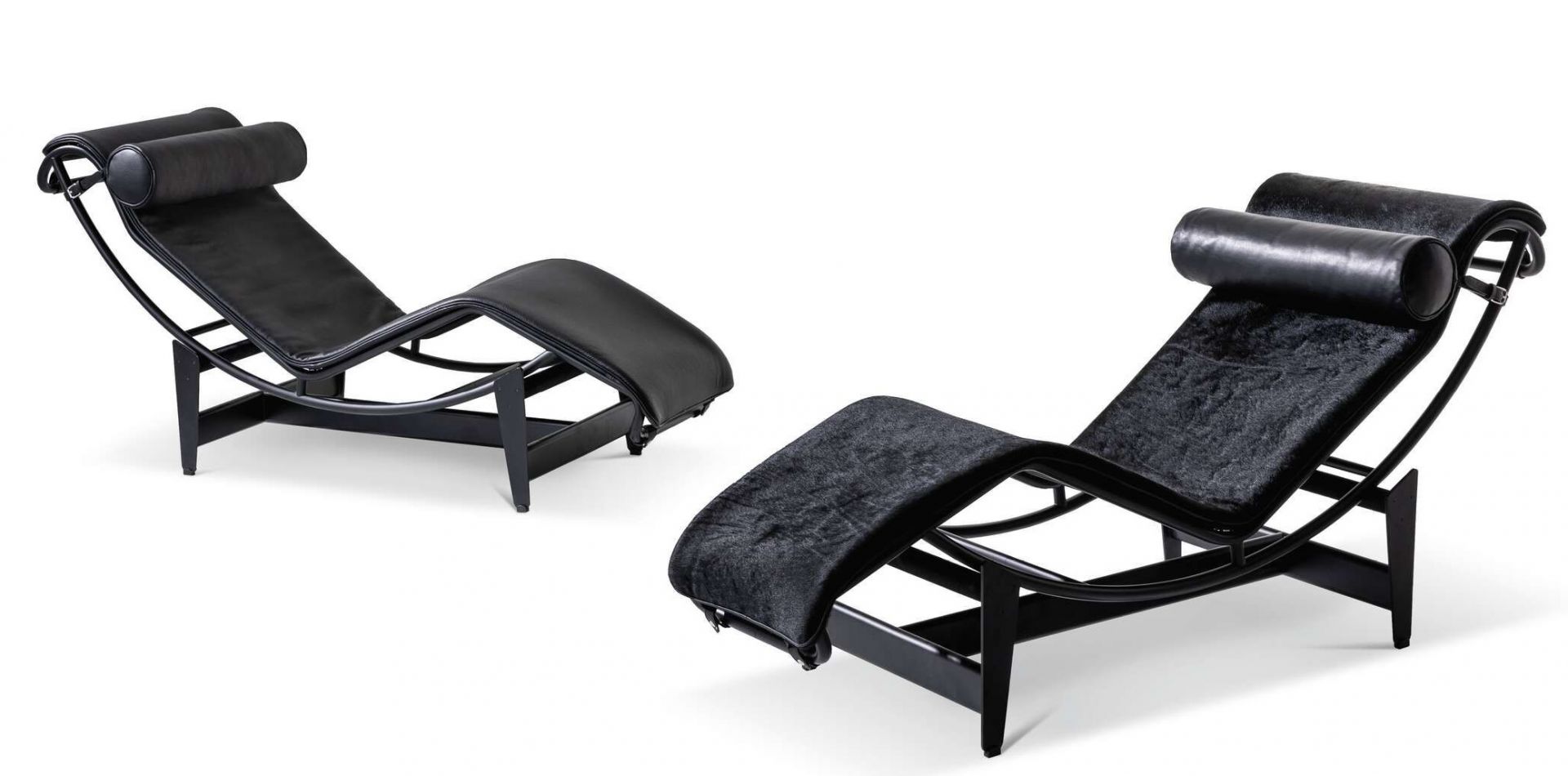 4 Chaise Longue à reglage continu Lounger Black Cassina 