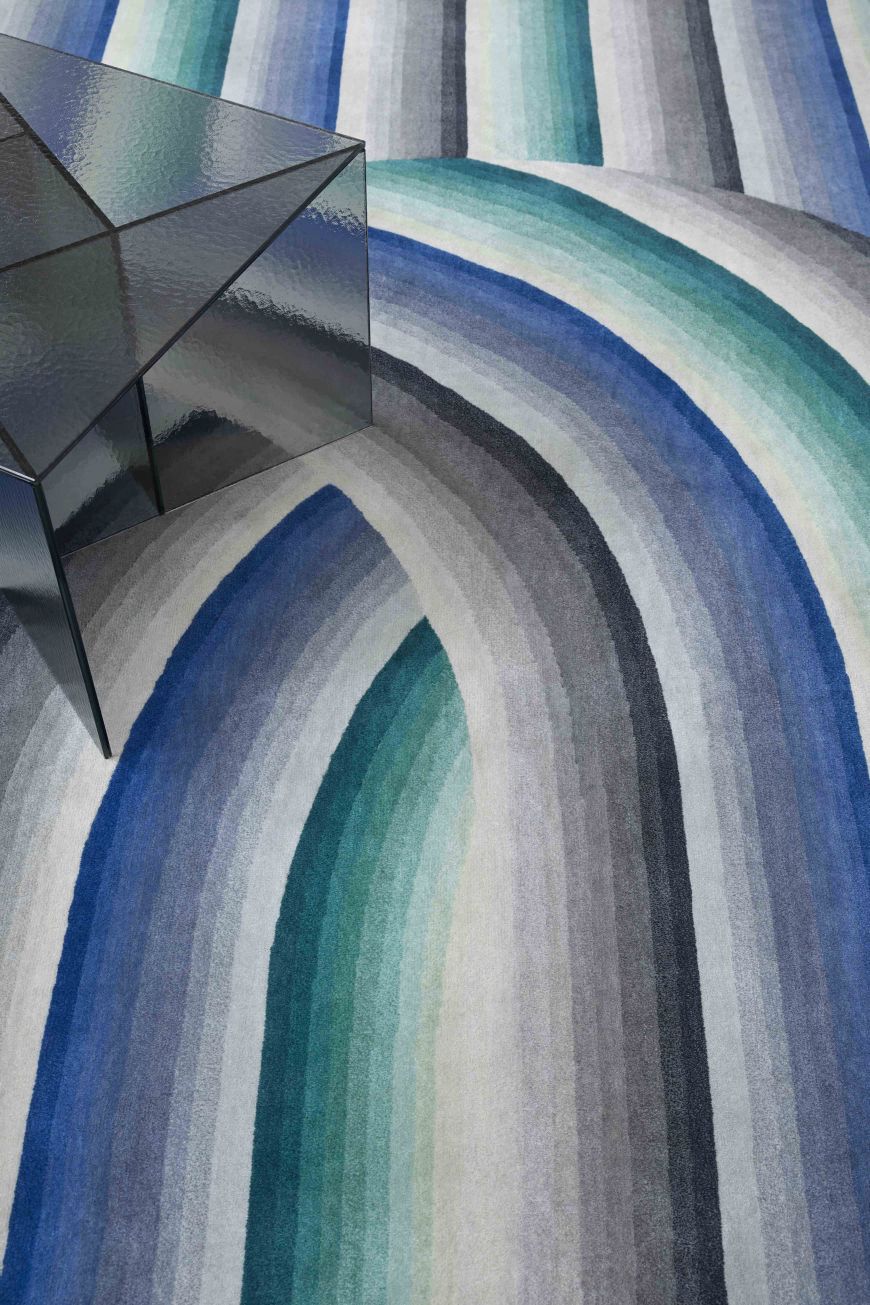 Round Mirage Rug blue Gan
