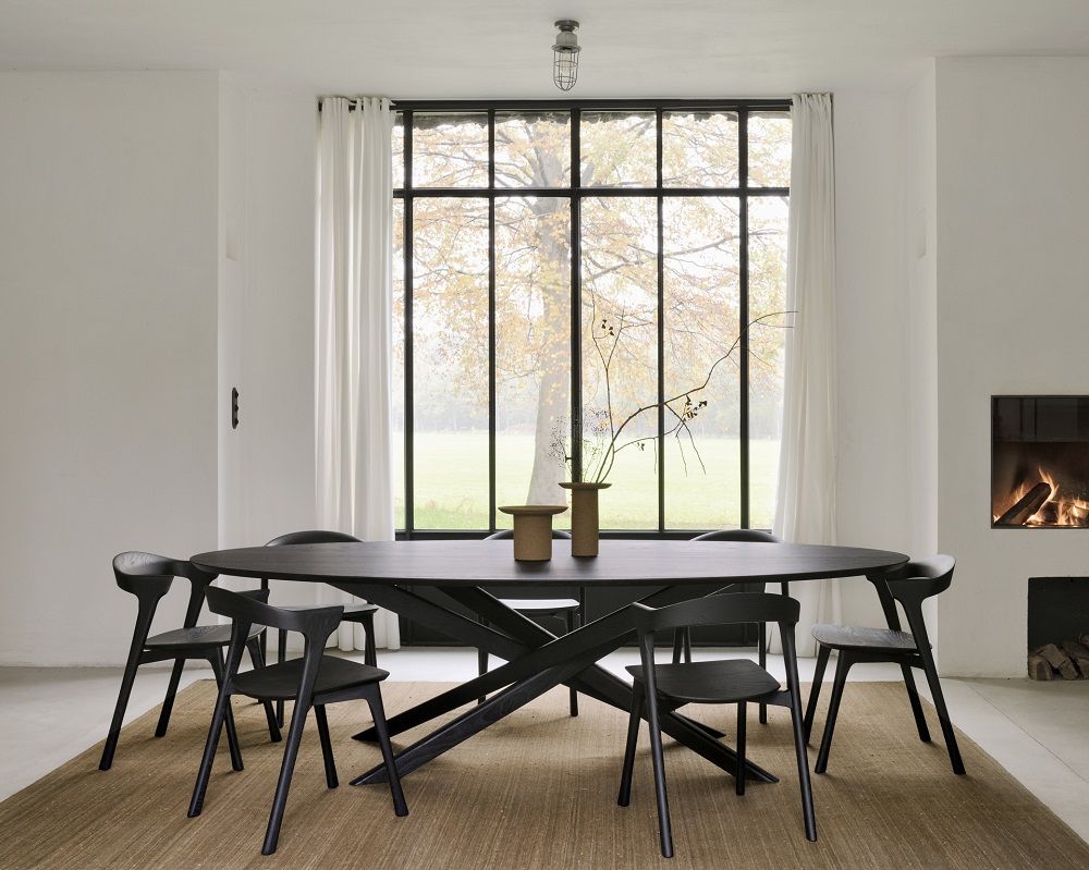 Mikado Dining Table Oak black oval Ethnicraft