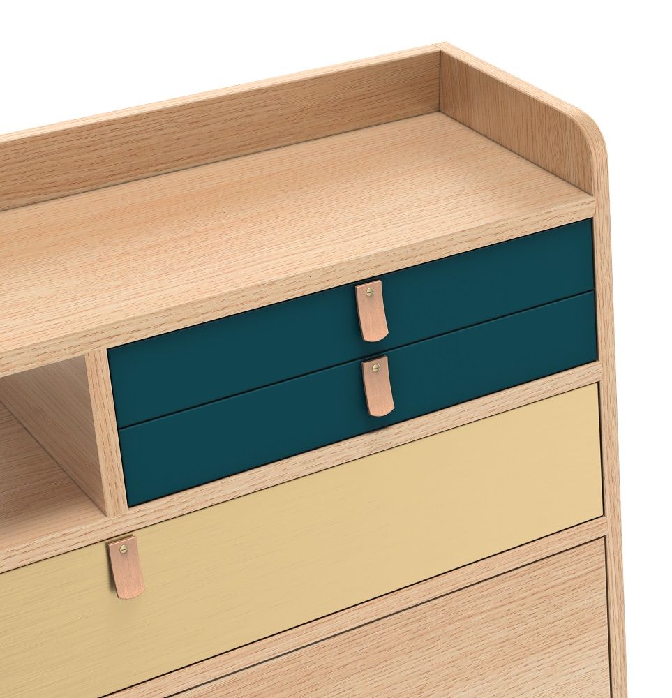 Gaston Wall Secretary 80 Hartô Oak + petrol blue