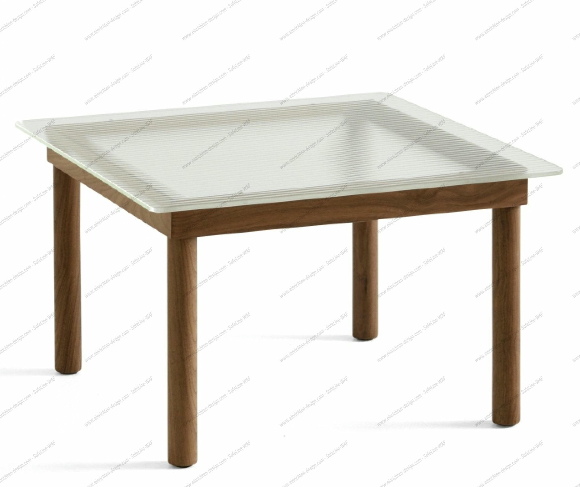 Kofi Coffee Table 60x60 cm Hay Walnut - fluted clear glass