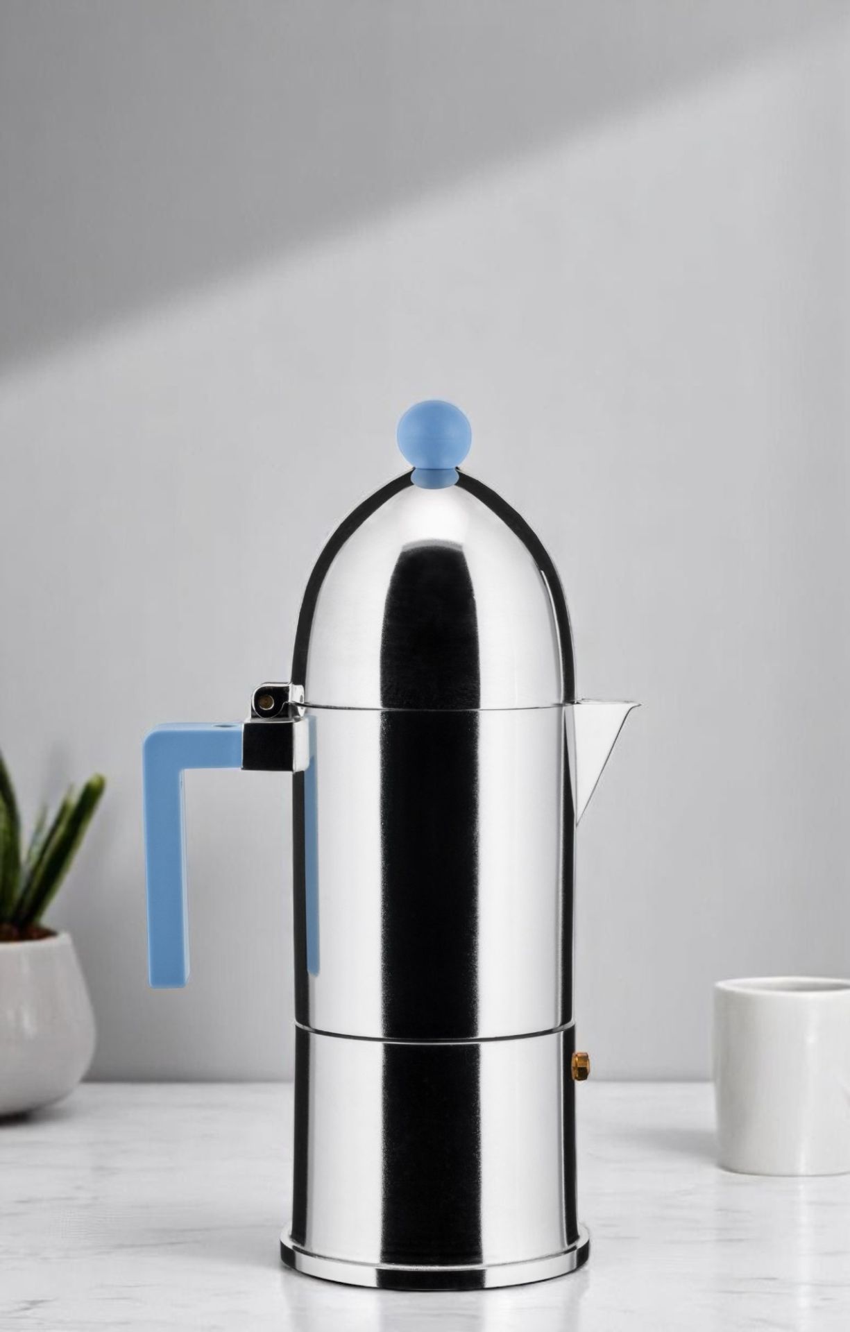 La Cupola 9095/6AZFM Espresso Maker Light Blue Alessi