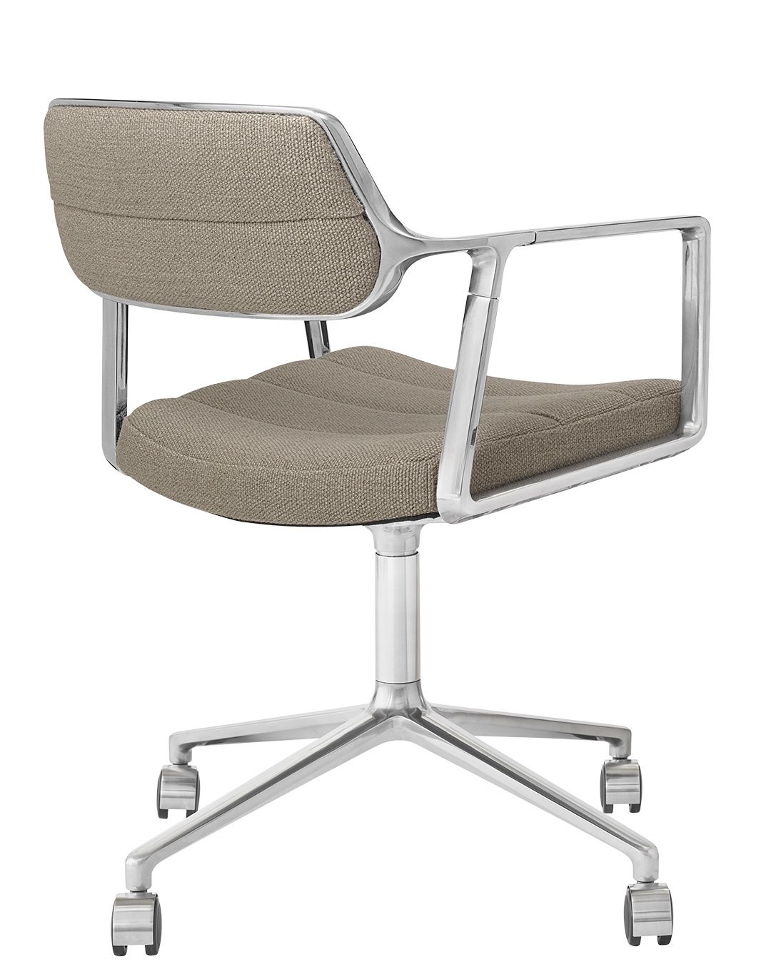 Vipp 453 / Vipp453 Swivel Chair DARK SAND TEXTILE / POLISHED ALUMINUM FRAME WITH CASTERS Vipp SINGLE PIECES