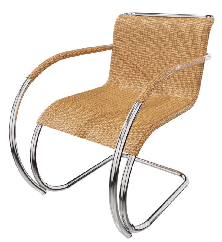 MR Chair with armrests Rattan Knoll International
