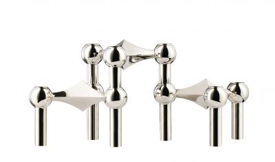 Candlestick set of 3 chromeStoff Nagel