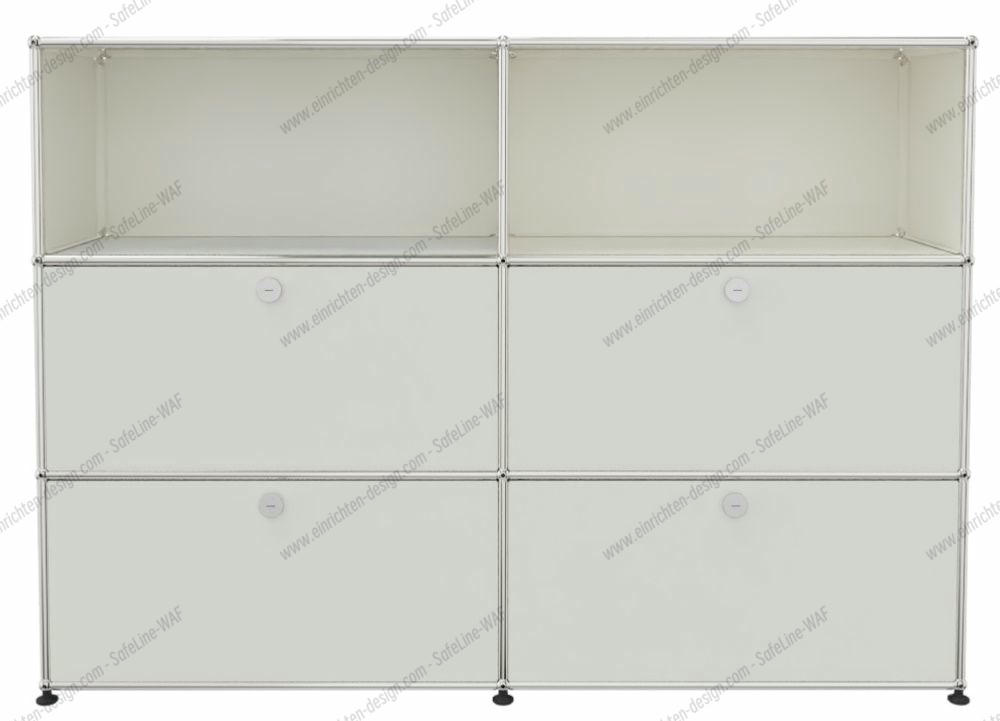 USM Haller Highboard 2 Open / 2 Flaps / 2 Drawers Pure white - FAST DELIVERY     