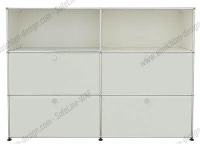 USM Haller Highboard 2 Open / 2 Flaps / 2 Drawers Pure white - FAST DELIVERY     