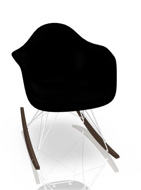 Eames Plastic Arm Chair RAR Rocking Chair Vitra Maple dark - Chrom-Deep black