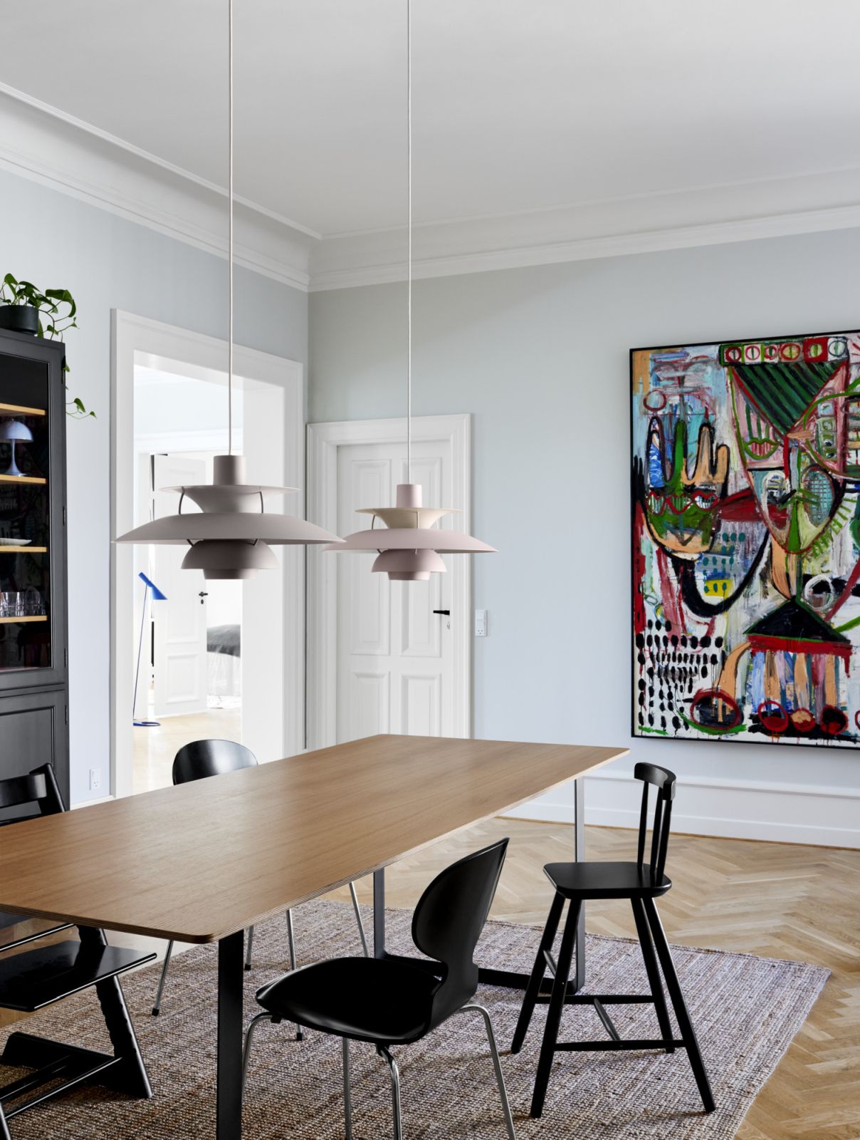 PH 5 Pendant Light Pastel Louis Poulsen Pastel Oyster Grey - Blue Pink