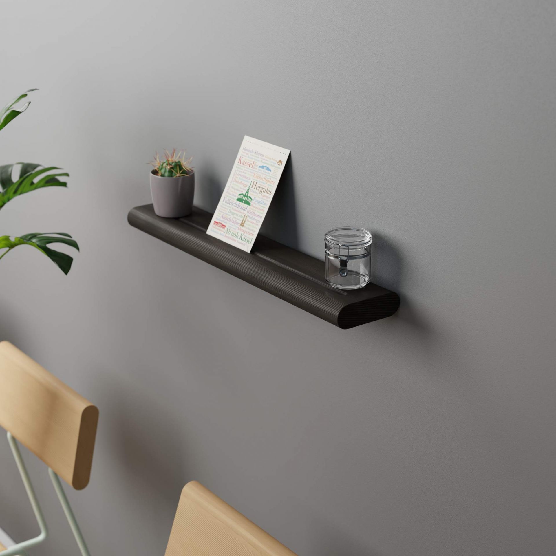 D:001 Wall Shelf Charcoal Black Fuchs & Habicht