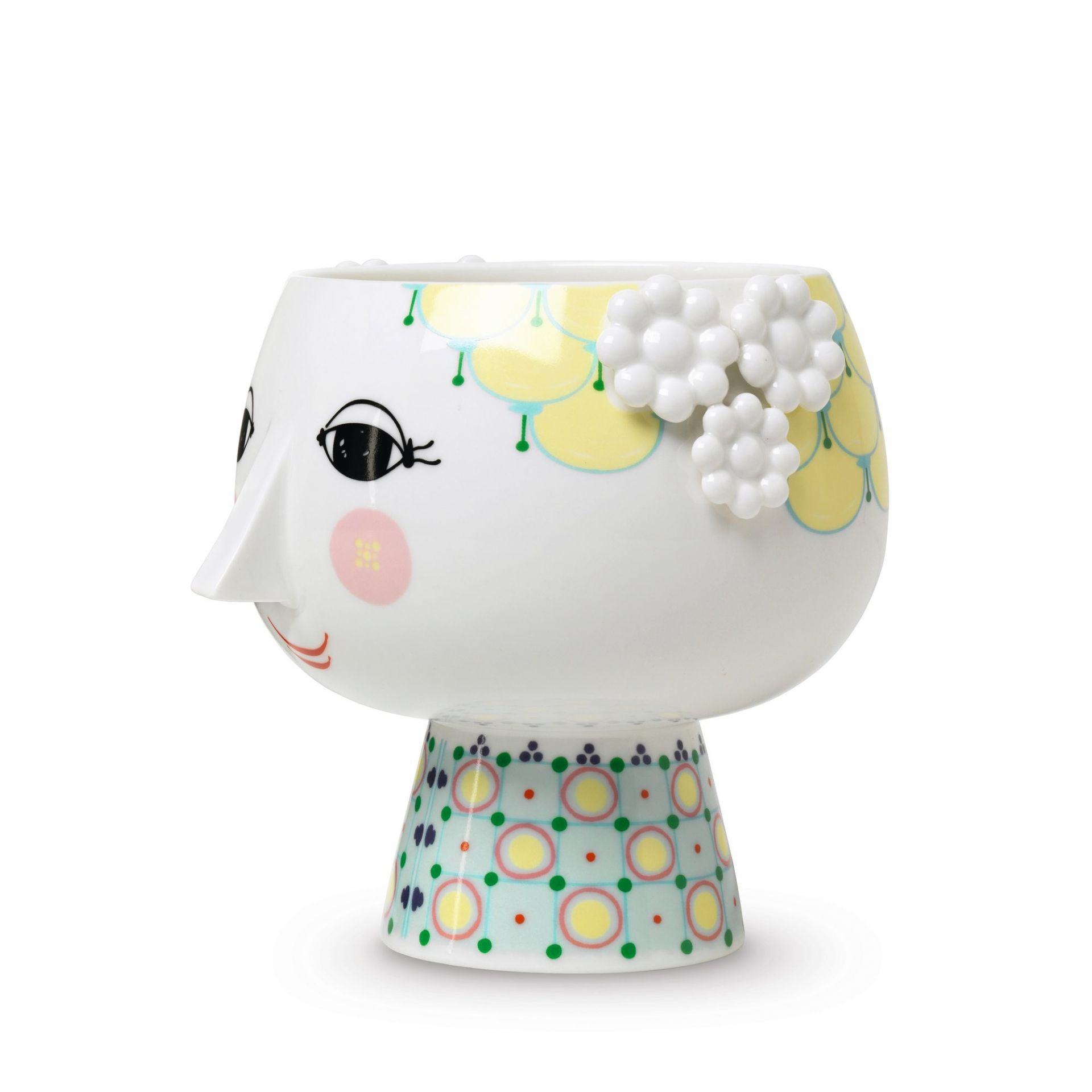 Cachepot with Base Eva yellow 14,5 cm Bjorn Wiinblad