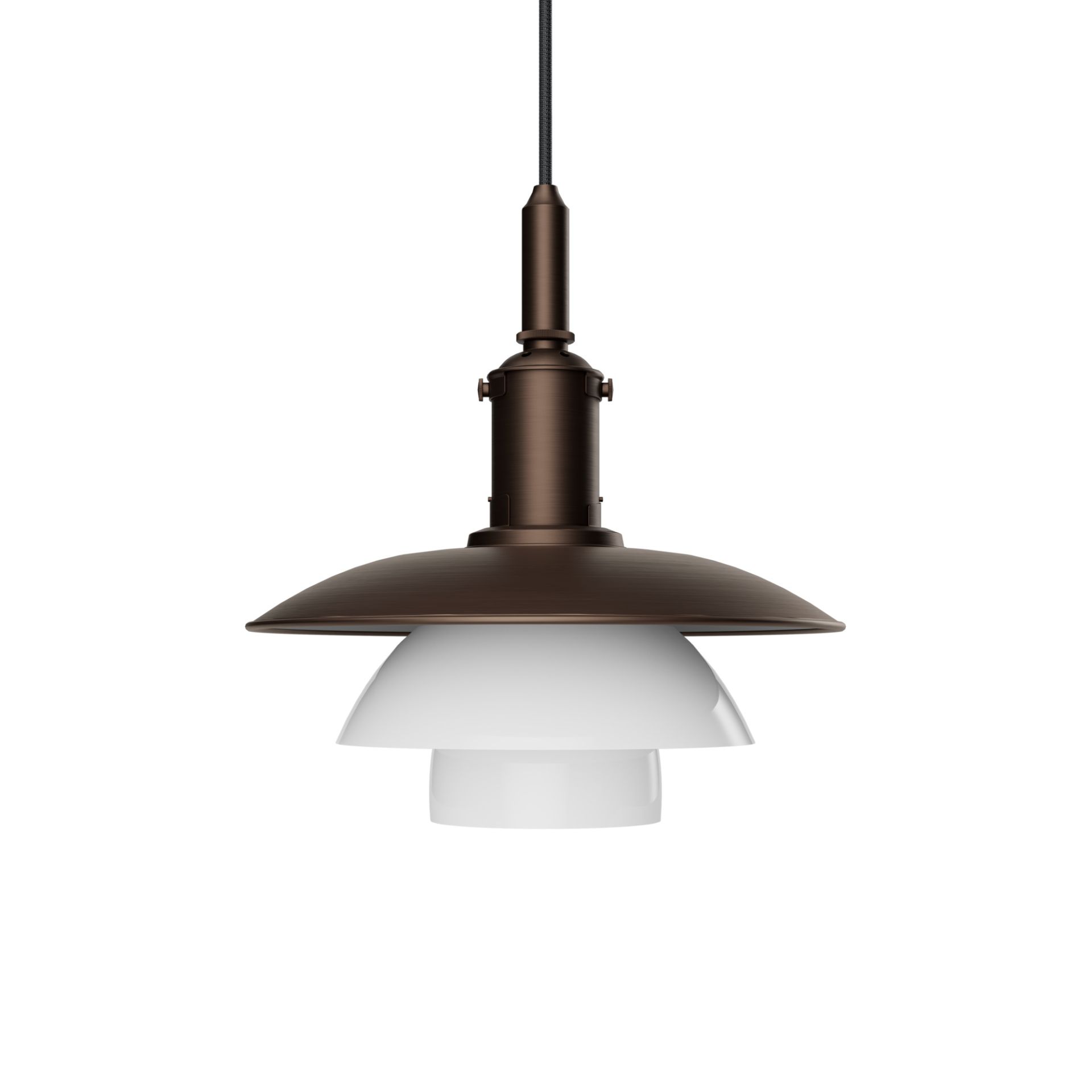 PH 3/3 Aged Brass Opal pendant light Louis Poulsen