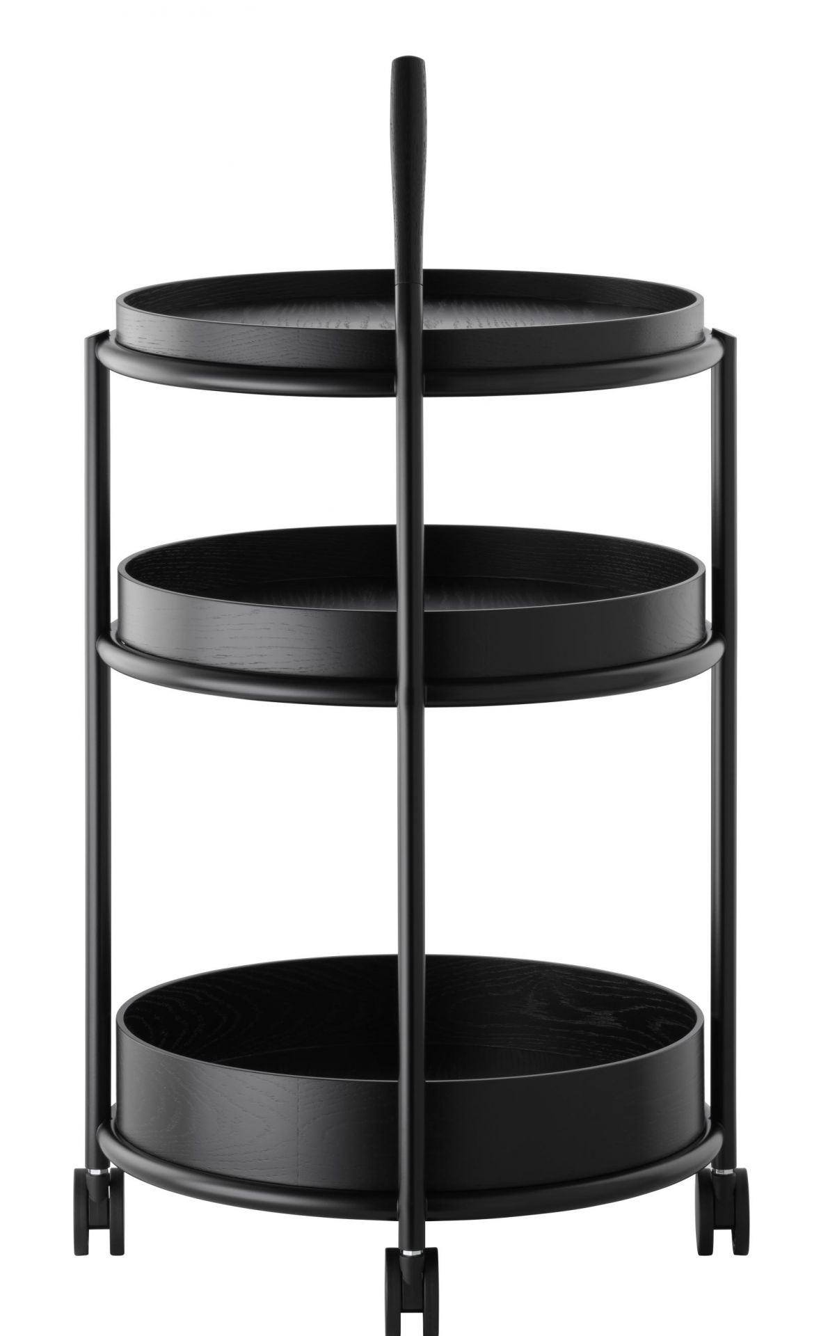 K6 Trolley Serving trolley Tecta oak black lacquered - steel tube black lacquered