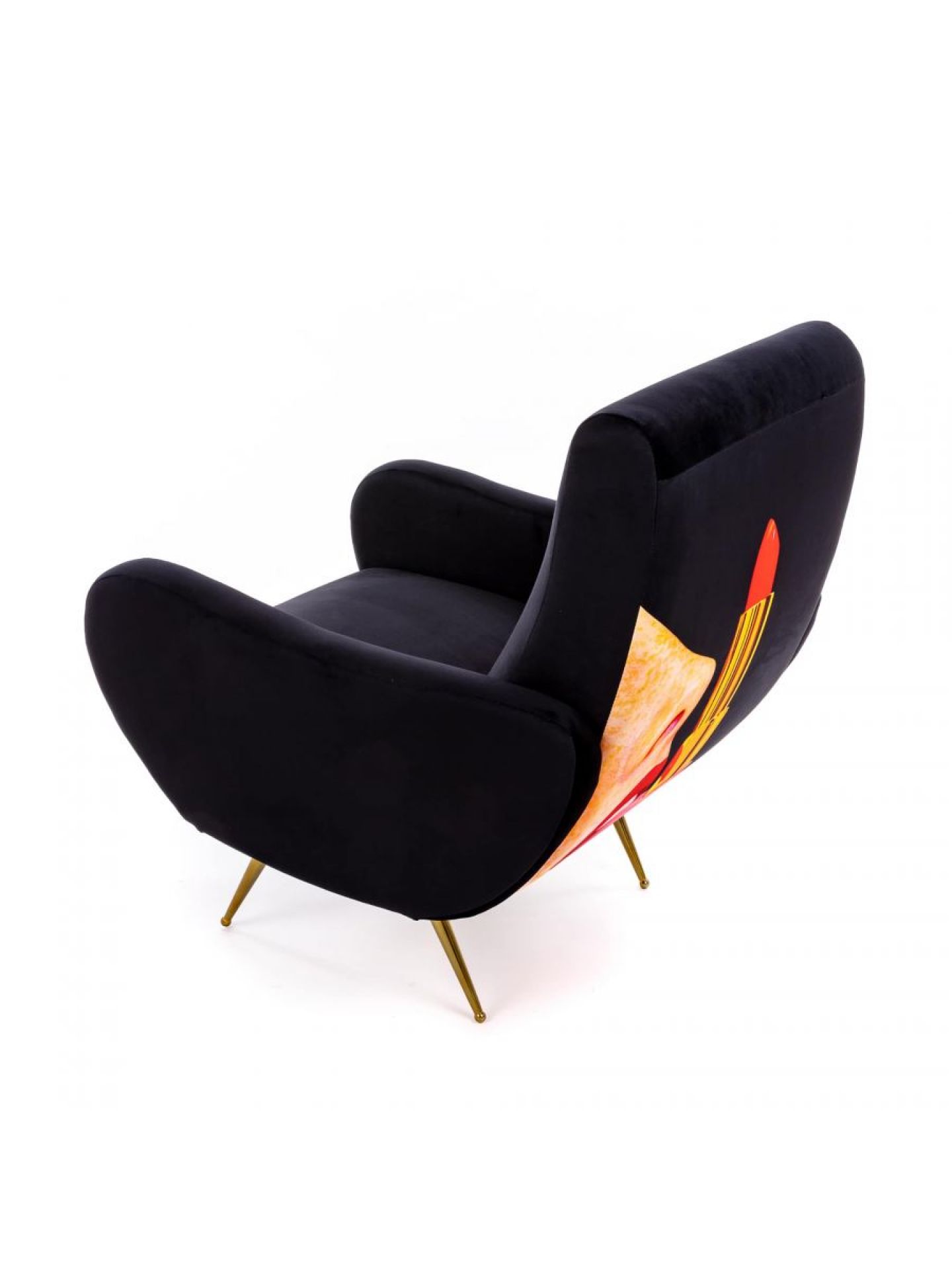 Toiletpaper armchair Tongue black Seletti