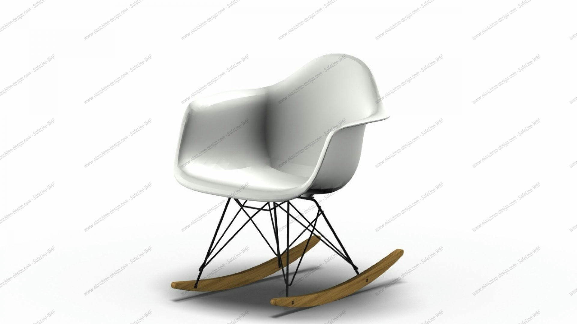 Eames Plastic Arm Chair RAR Rocking Chair Vitra Maple yallowish - Black - White