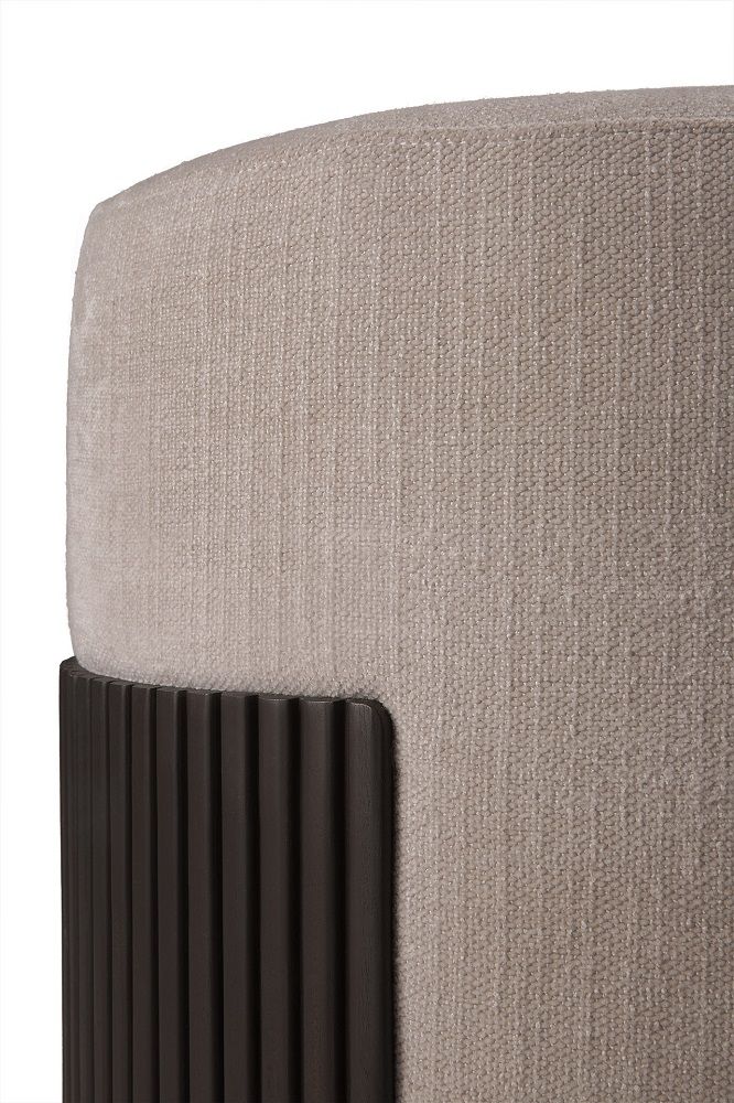 Roller Max Stool Mahogany Dark Brown / Fabric Rice Ethnicraft