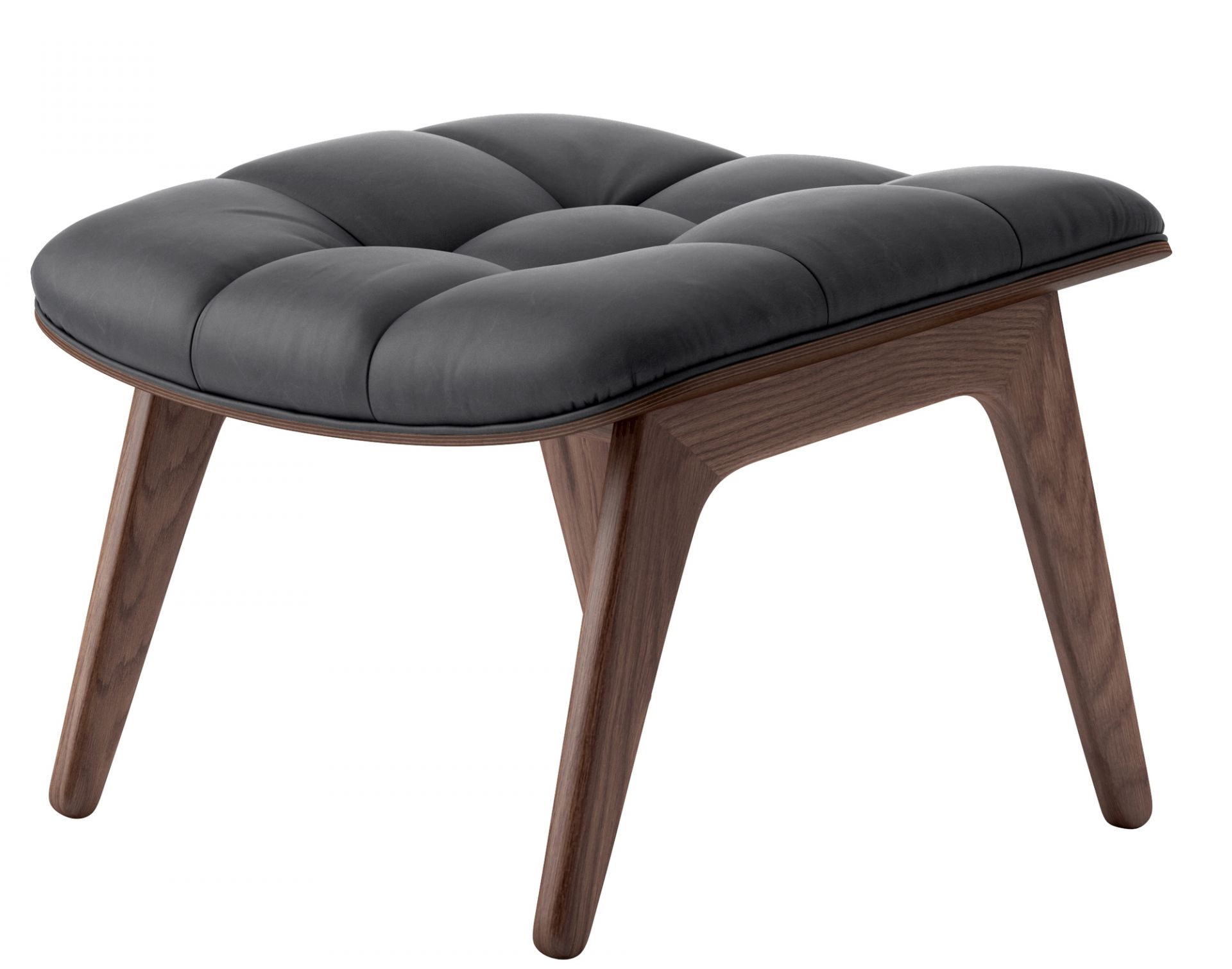 Mammoth Ottoman Leather Cover Norr11 Oak dark stained Dunes Leather Anthracite