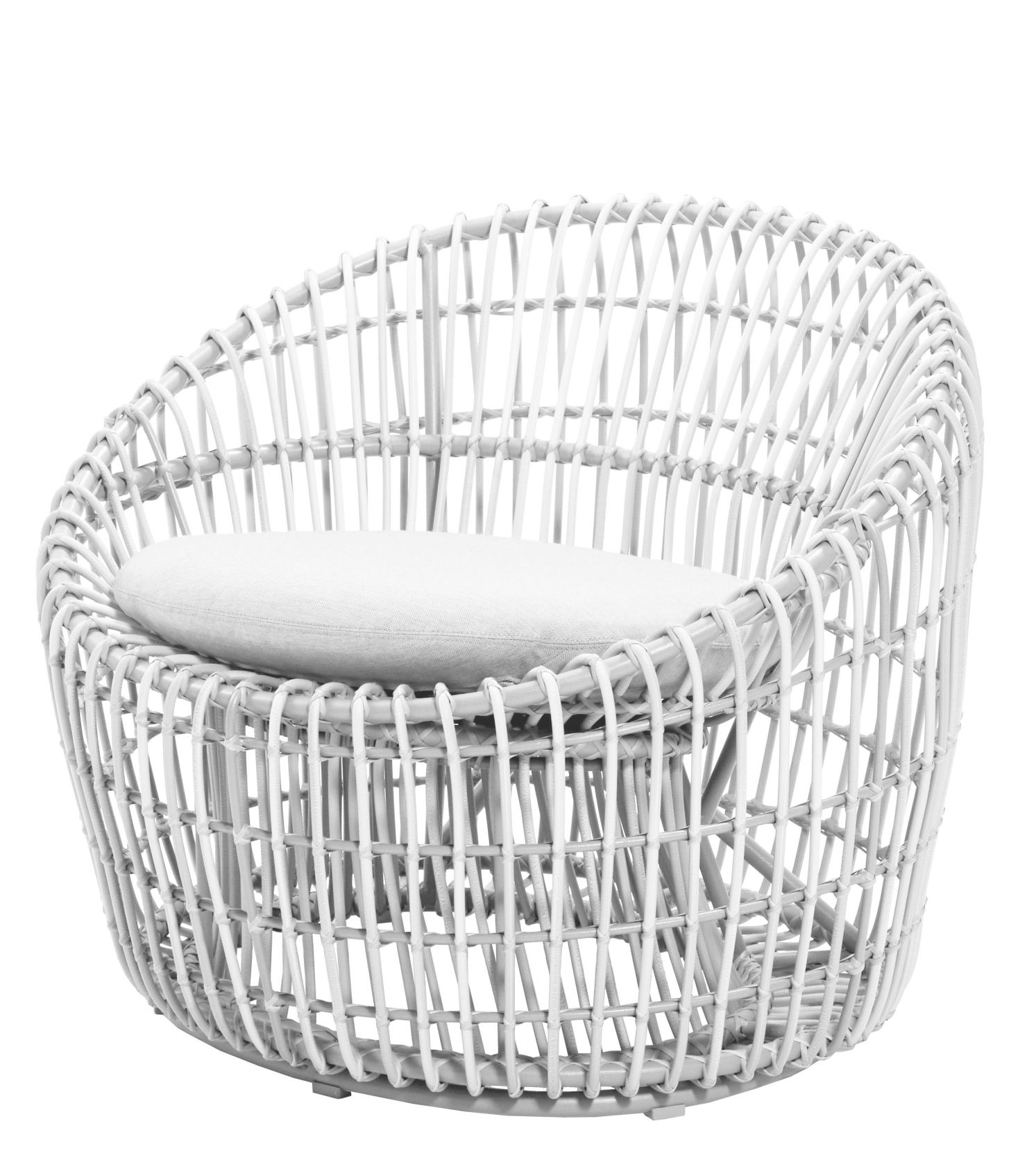 Nest Outdoor Round Armchair with cushion Cane-Line Frame White / Cushion White