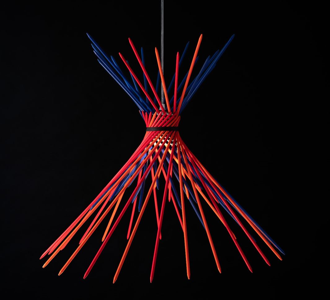 Pic-A-Stic Pendant Light Blue-Luminescent Orange Ingo Maurer