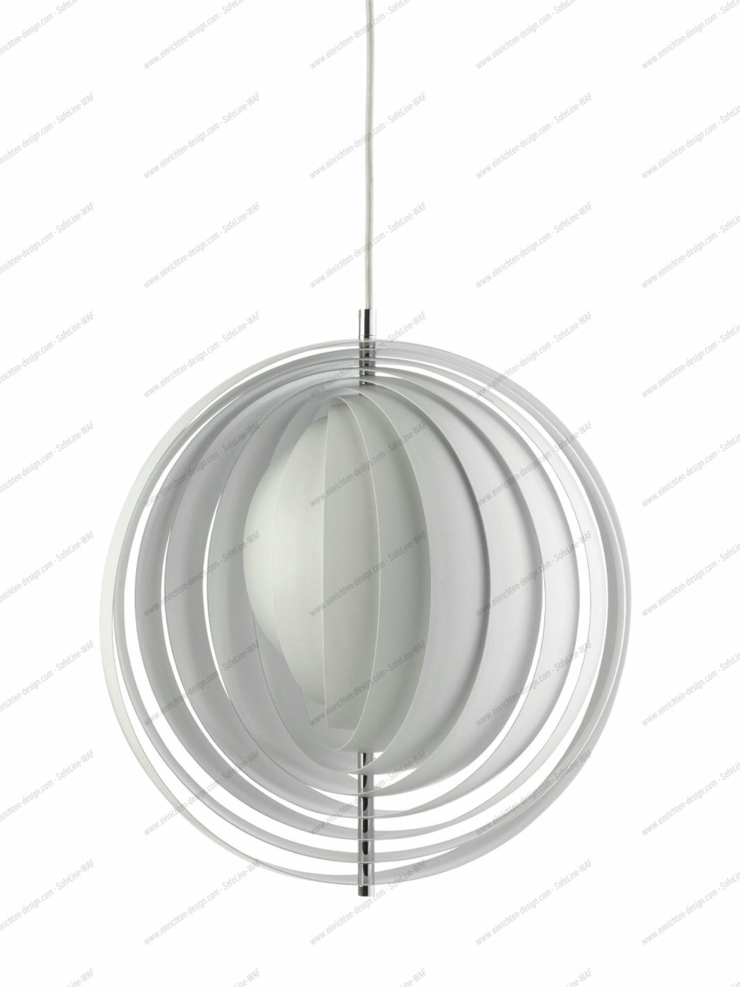 Weiße Moon Pendelleuchte von Verpan, modernes Design mit runden Formen und sanftem Licht.