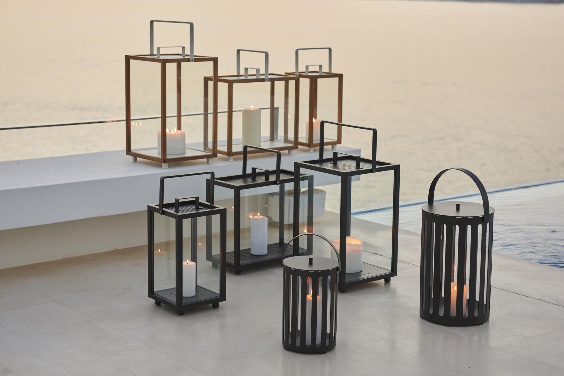 Lighthouse Lantern Rectangular Teak Cane-Line