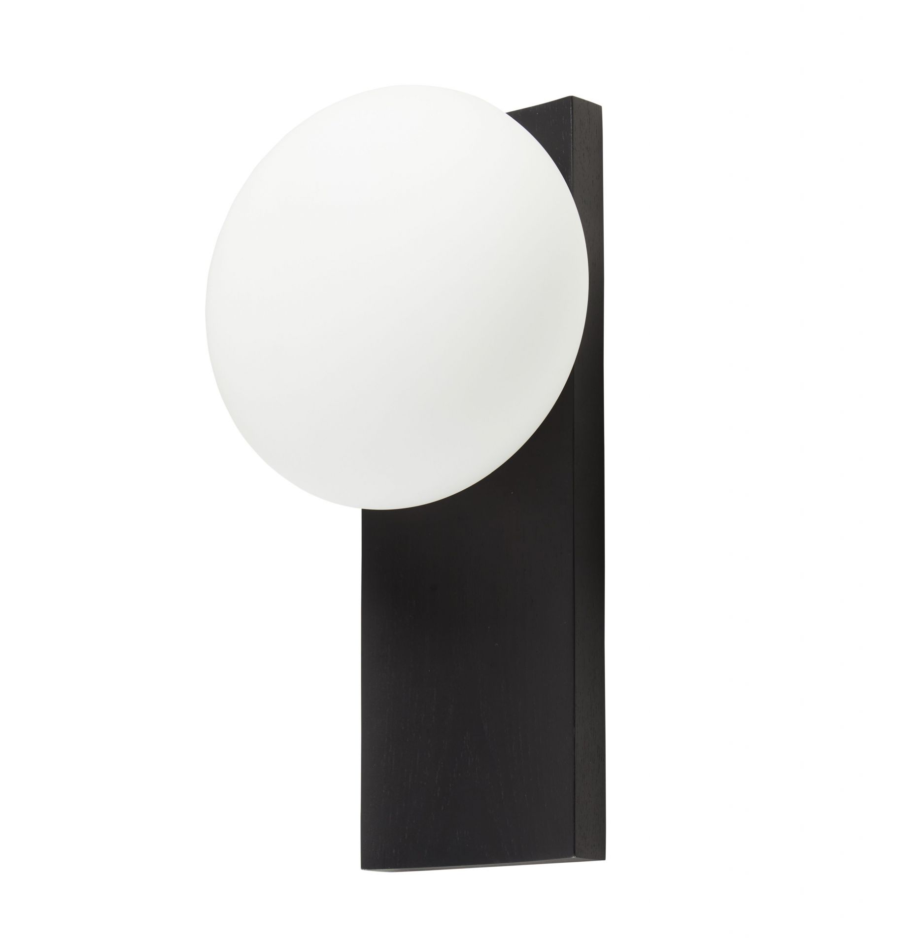 Dew Table and Wall Lamp Ash Black Lacquered Woud